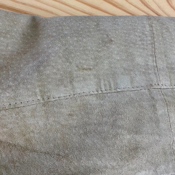 Vtg 90s Y2K Wet Seal Medium Trench Coat Jacket 100% Leather Suede Belted Tan - Picture 7 of 9